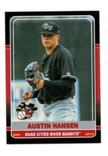 Austin Hansen 2019 Quad Cities River Bandits team set card Lenexa KS Oklahoma