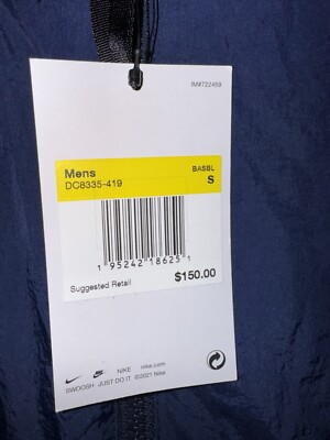 Nike Baseball Stock Dugout Jacket Parka Coat Navy Blue DC8335-419