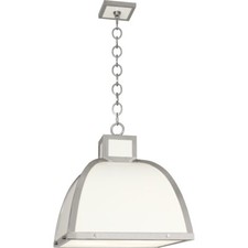 Robert Abbey Ranger 3 Light Pendant, Glossy White/Polished Nickel - 1447