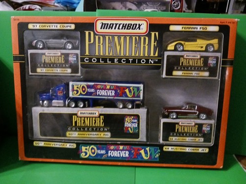 MATCHBOX 97CORVETTE COUPE ,FERRARI F50,68 MUSTAGE CORBA,50TH ANNIVERSARY RIG - Picture 2 of 23
