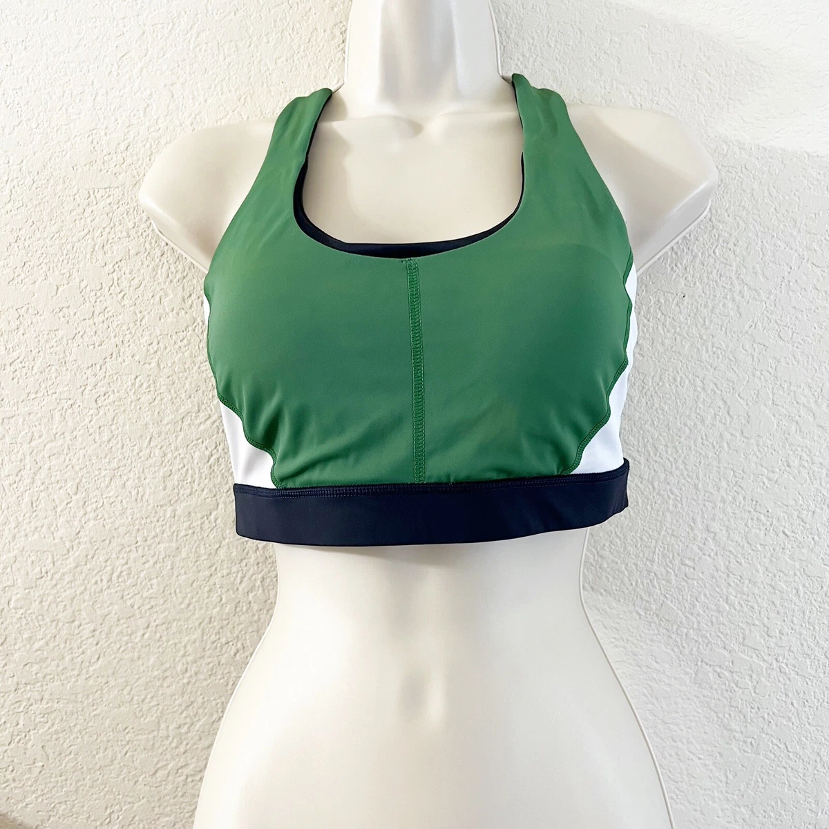 Senita Athletics Sport Bra Women Size M Green Elastic Stretchy