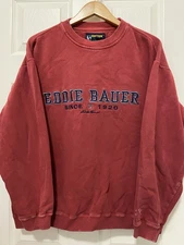 Vintage EbTech Eddie Bauer Red/Burgundy, Pullover Crewneck Retro Vintage Medium