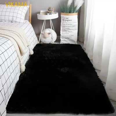 Seide Wolle Einfarbig Wohnzimmer Schlafzimmer Nachttisch Sofa Weiche Matte Zuhause Hell Luxu