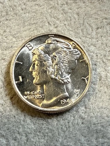 1943 P Mercury Dime 90% Silver  BU Uncirculated FSB 7744