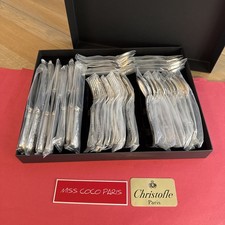 SET MENAGERE 48 P CHRISTOFLE  MARLY MÉTAL  ARGENTÉ NEUF BLISTER FERMÉ COFFRET