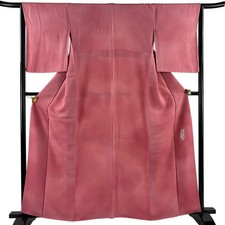 JAPANESE KIMONO FINE PATTERN PINK 161.5cm 5 ft 4 in PURE SILK B2606
