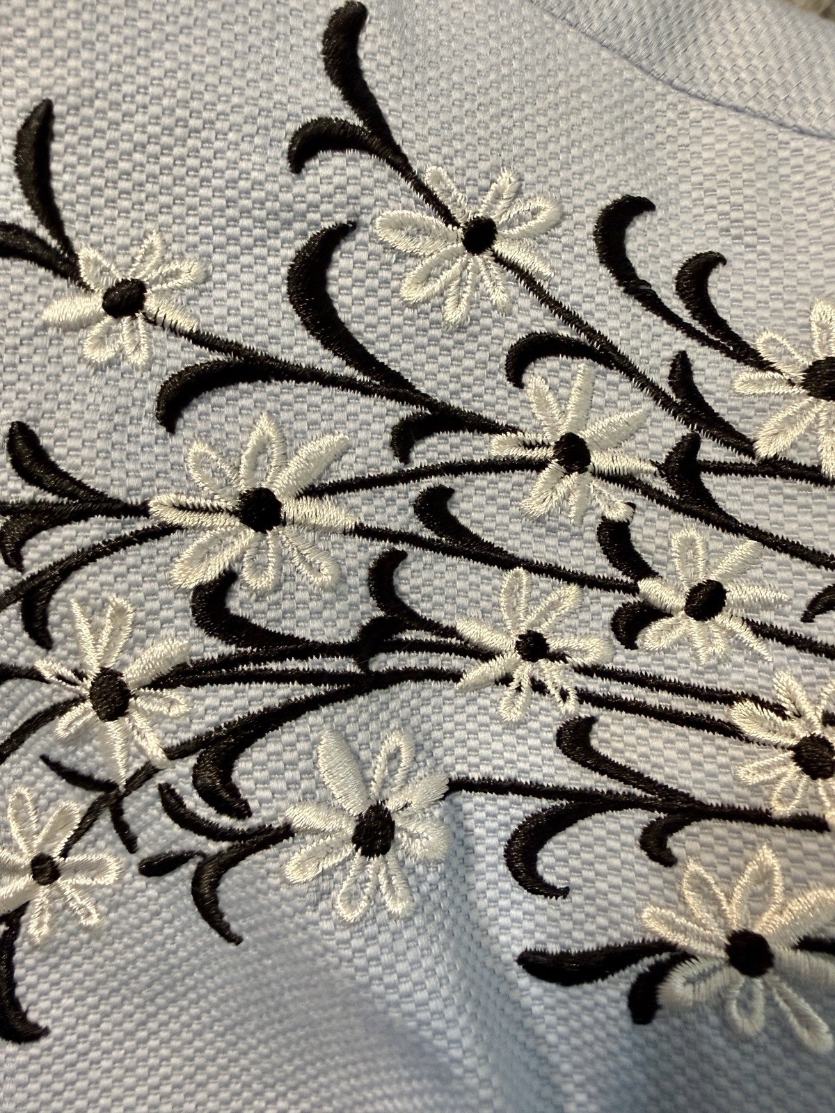 Bob Mackie-Wearable Art Light Blue Embroidered Bl… - image 5