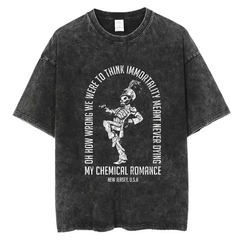 My Chemical Romance Black Parade Punk Hip Hop Oversized T Shirt Men Women - Picture 15 of 15