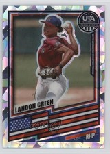 2026 Panini Stars & Stripes Prizm Cracked Ice Prizm 7/25 Landon Green #51 4d5