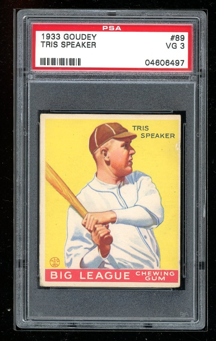 1933 Goudey #89 Tris Speaker PSA 3