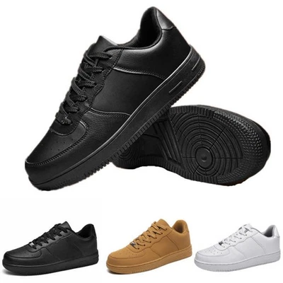 MENS LEATHER SNEAKERS WOMENS CASUAL TRAINERS A-F-1 WALKING RUNNING GYM SHOES