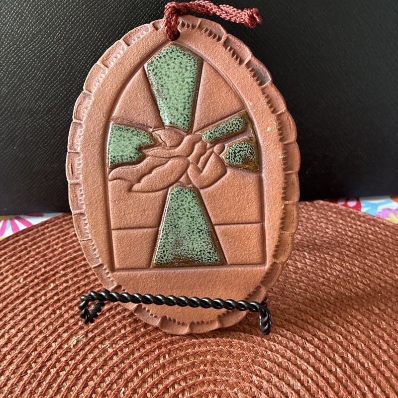 Vintage Mexican Art Stoneware Plate Wall Signed