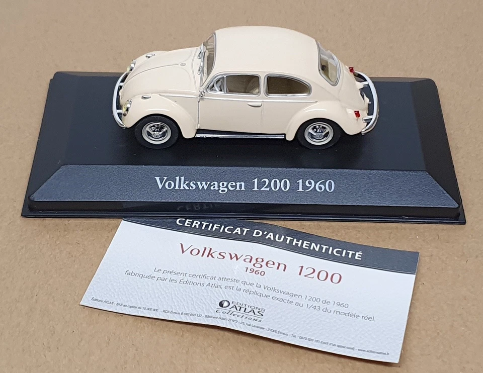 Atlas Editions 1/43 Scale 2 891 004 - 1960 VW Volkswagen 1200 - Cream - Image 4 of 4