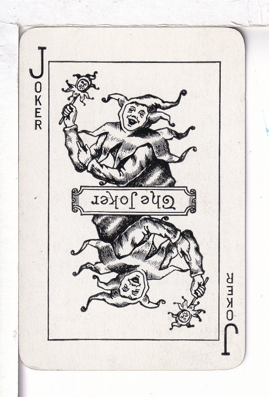Single Playing Card Joker, "Reversible" Unknown, United Kingdom, 1930's