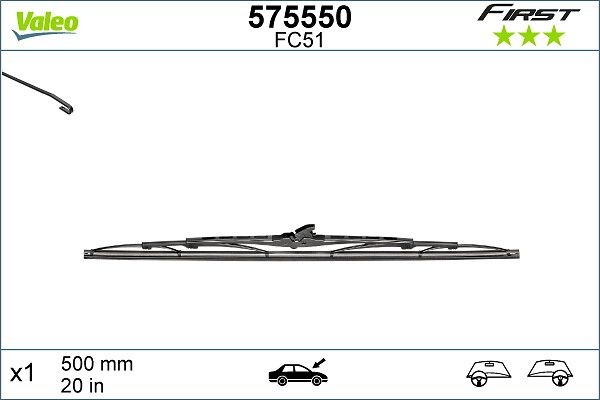 Wischblatt Hinten Rechts Valeo 575550 FüR Renault Rover Saab Seat Skoda Smart-image