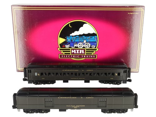 MTH 20-4484 Calibre O C&O 70' Madison Equipaje/Coach Coche de Pasajeros Set (Juego de 2) | Zustand: Used