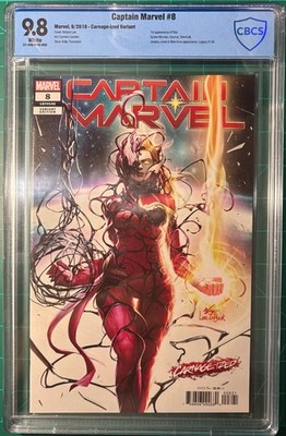 CAPTAIN MARVEL #8 MARVEL CBCS 9.8! 2019 CARNAGE-IZED VARIANT 1ST STAR APPEARANCE