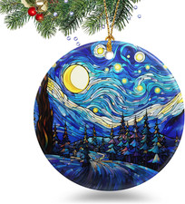 Van Gogh Starry Night Christmas Ornament 2025 Ceramic Tree Decoration Xmas Gift