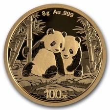 2026 China 8 gram Gold Panda BU (Sealed) 5624.25 per troy oz