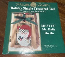 Vintage Mill Hill Holiday Treasured and Beaded Chart - Mr. Holly Ho Ho