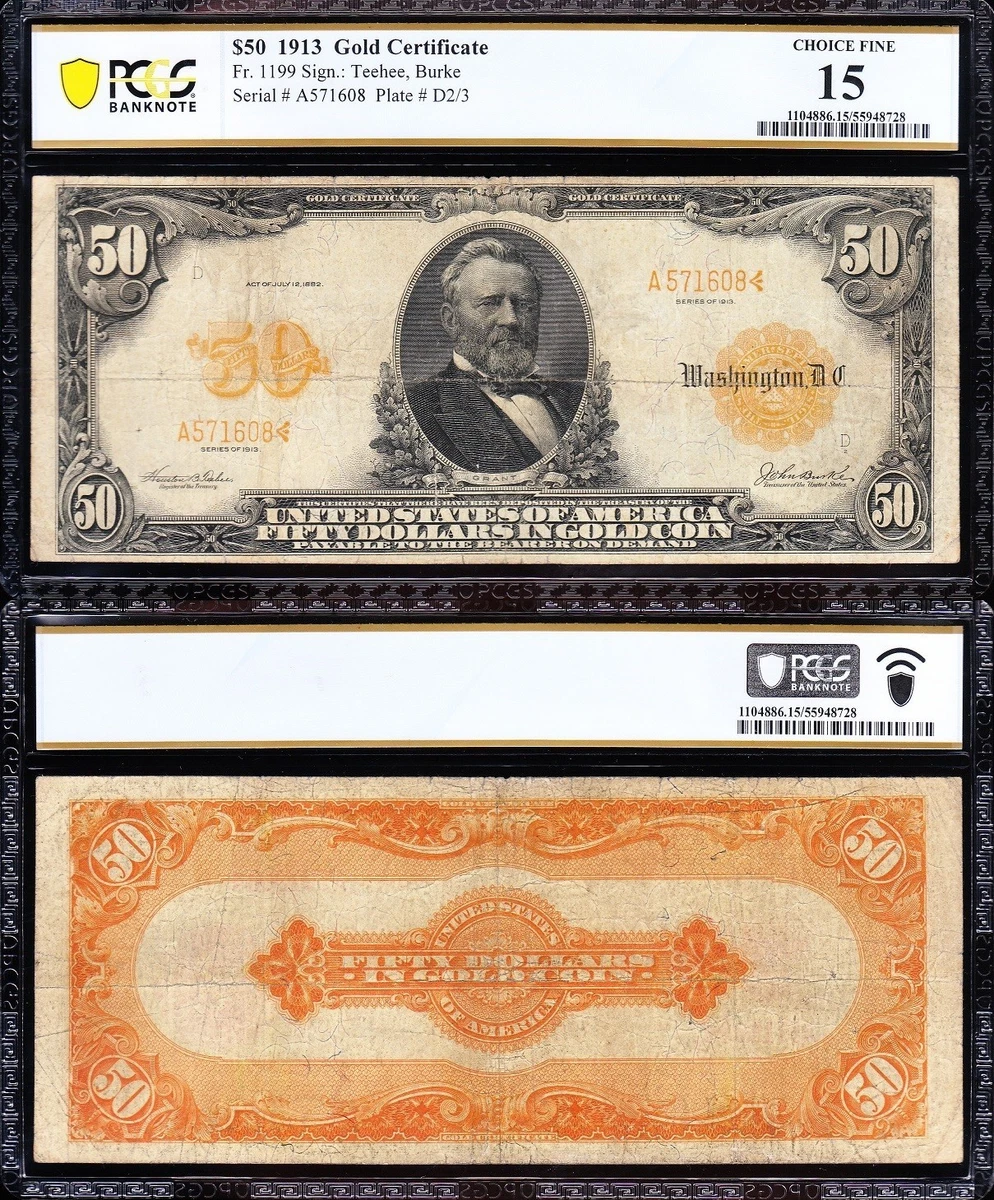 $50 1913 Year US Large Gold Certificates for sale | eBay
