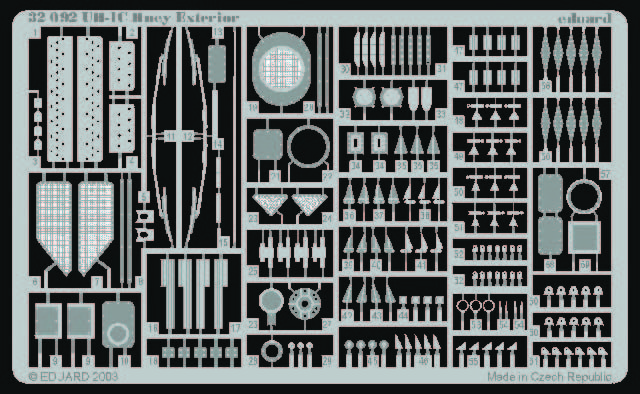 Eduard Accessories 32092 - 1:35 UH-1C Huey Exterior for Academy Kit - Etched