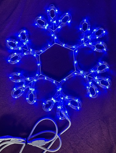 LED 18” Blue Rope Light Snowflake 96 Lights Heavy Duty Commercial Energy Saving