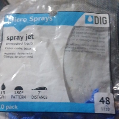 DIG Spray Jet & Micro Tubing Compression Adapter Blue Threaded Barb