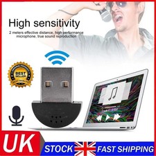 Mini USB 2.0 Microphone Portable Studio Speech Mic Audio Adapter Skype All Pc Uk