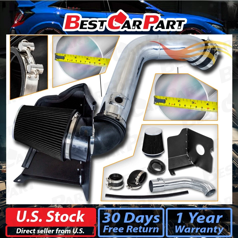 Kit de admisión de aire frío protector térmico diésel BCP BLACK 04-05 Silverado LLY 6,6 L V8 Foto 2 de 4