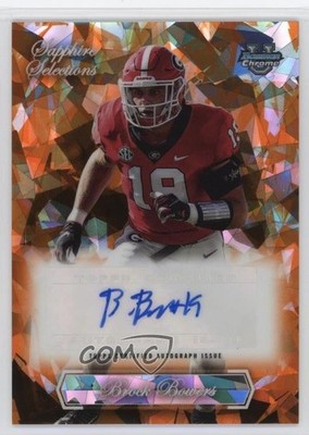 2023 Bowman U Chrome Sapphire Selections Orange 12/25 Brock Bowers Auto 1t1d