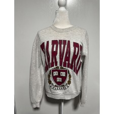 Vintage Velva Sheen Harvard University Sweatshirt Gray Crewneck Made in USA Med
