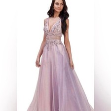 Gianni Bini pink purple blue embellished prom dress