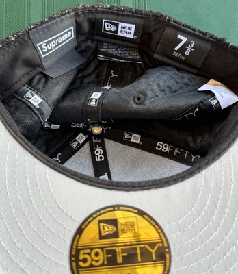 Supreme Boucle Box Logo New Era 59FIFTY Fitted Hat 7 3/8 Black