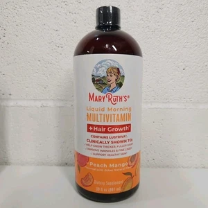 Mary Ruth’s Liquid Morning Multivitamin + Hair Growth Peach Mango 30oz (887 ml)