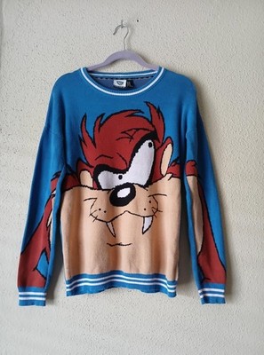 Warner Bros Forever 21 Sweater Womens Medium Taz Looney Tunes Graphic Cartoon 