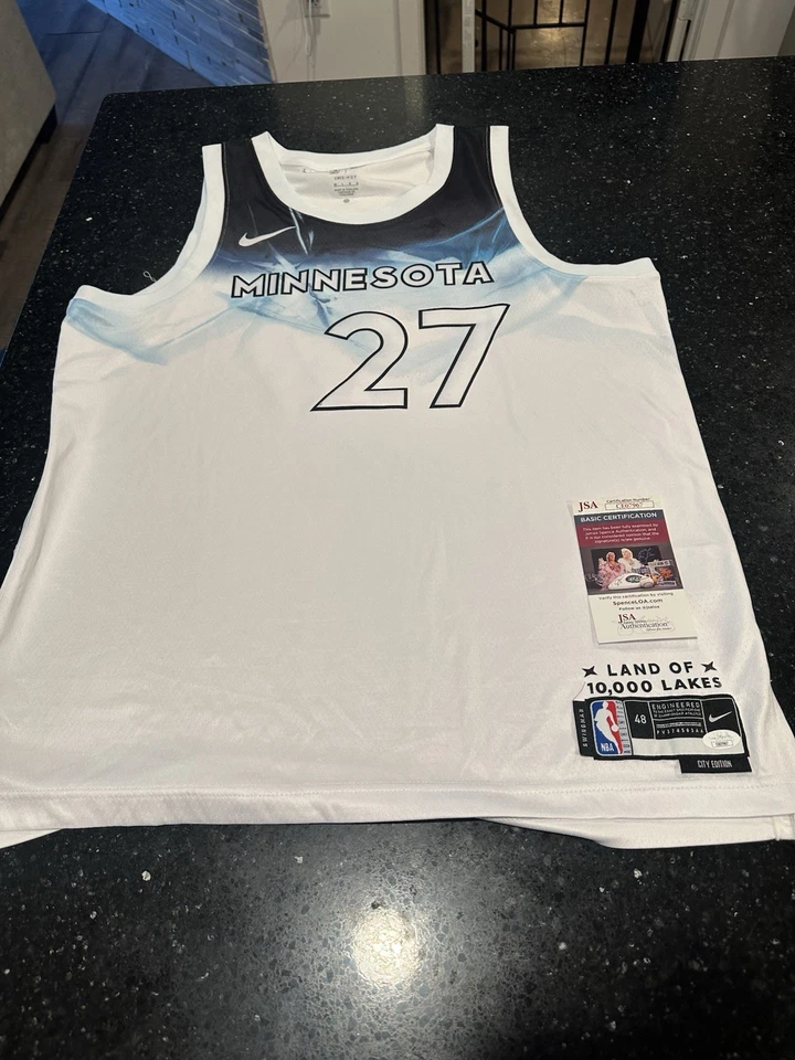 Camiseta Rudy Gobert Autografiada Firmada Minnesota Timberwolves Certificado de Autenticidad JSA Foto 3 de 3