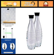 2-Pack Glass Carbonating Bottles for Soda Machines - Fits Aqua Fizz, Crystal, Pe