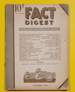 Antique Booklet, Fact Digest-October 1940 Vol.10 No.6. Preowned.