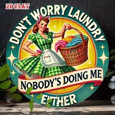 Funny Laundry Room Vintage Art Tin Metal Signs Home D cor 8x8