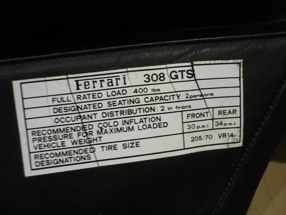 Ferrari 308 - Panel de puerta interior LH GTS - P/N 60345402 Foto 4 de 4