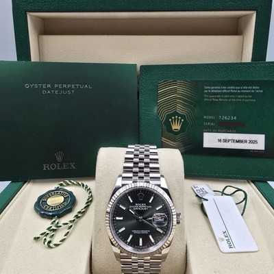 MINT 2025 PAPERS Rolex Datejust 36mm Mint Green Dial Fluted Jubilee 126234 BOX