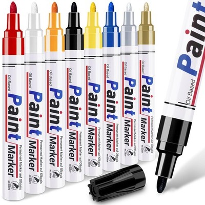DAPAWIN 8 Colors Oil Based Paint Pens, 1 Count (Pack of 8), Multicolor 