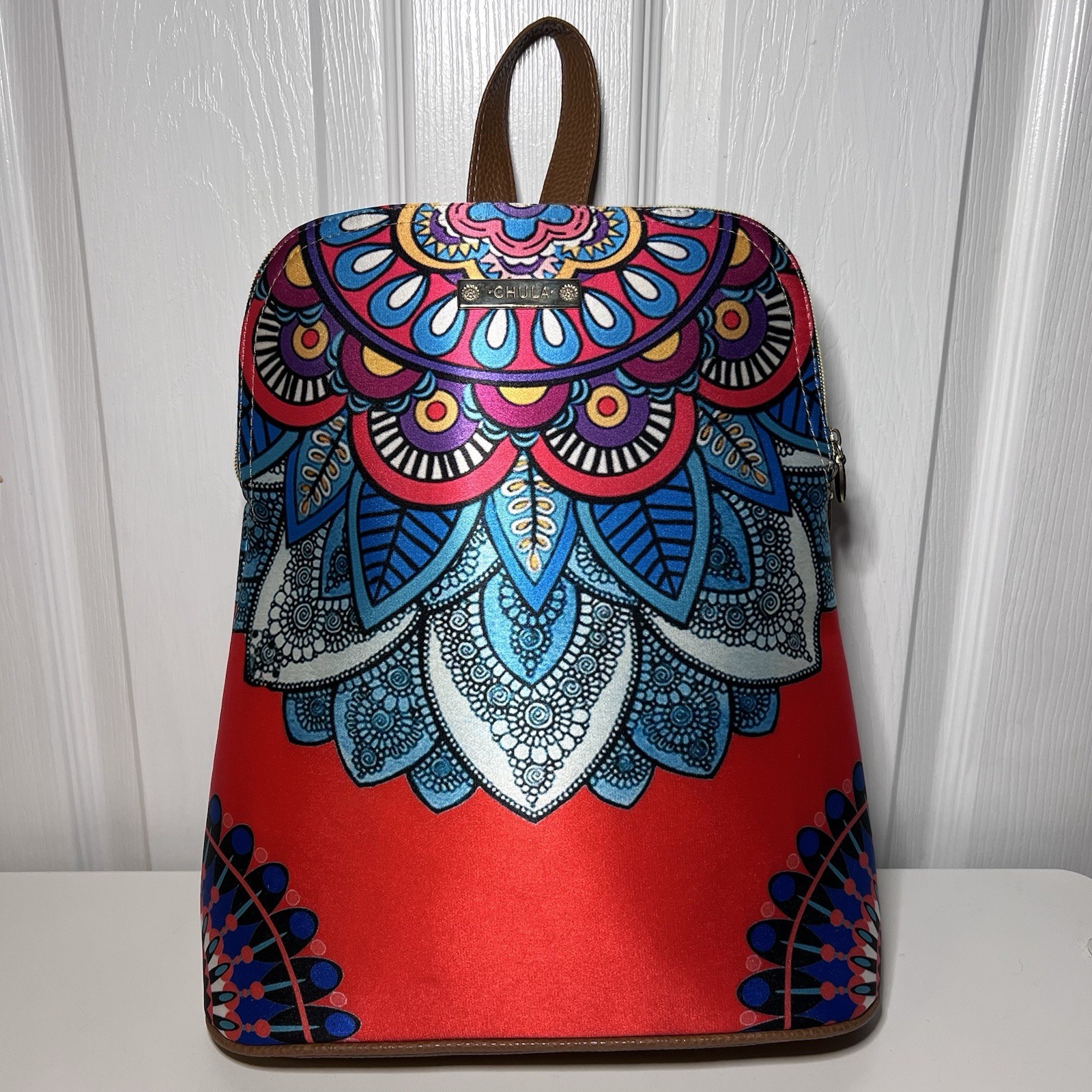 Chula Backpack Red Mandala Pattern - image 1