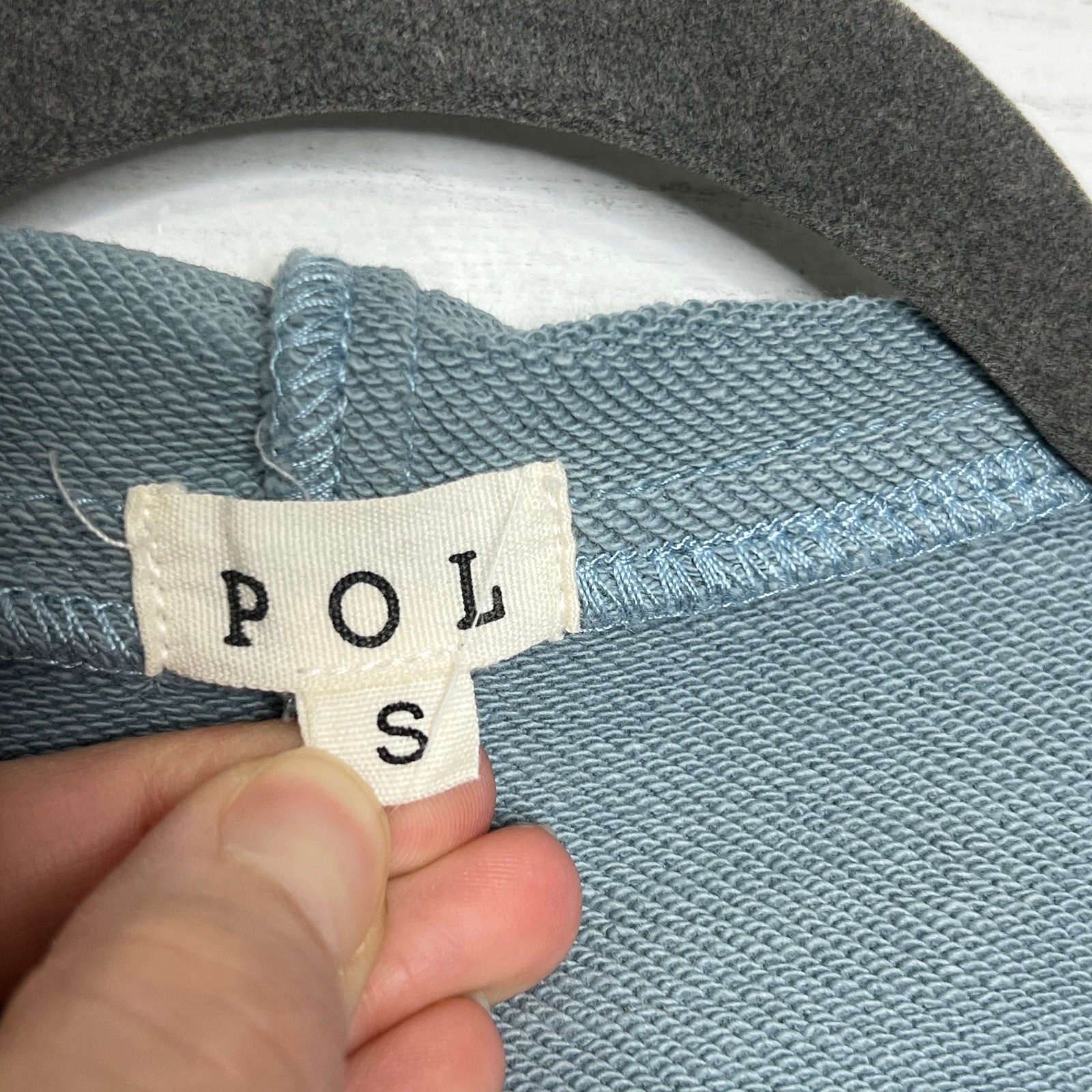 POL Denim Patchwork Hoodie Jacket Size Small Blue… - image 3