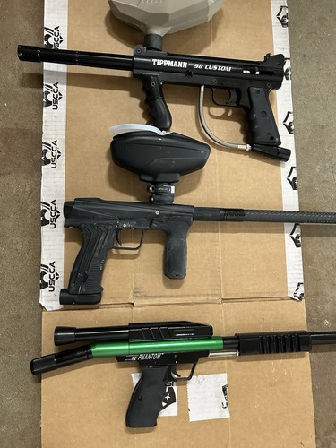 Tippmann 98 Custom Paintball Marker Package Lot w/ 2 Other Markers, 2 Hoppers