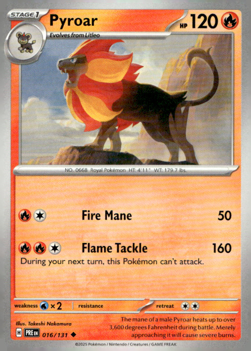 Pyroar Uncommon SV: Prismatic Evolutions 016/131 NM
