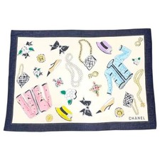 CHANEL Stole Pareo Collection Pattern Rare Authentic Shawl Vintage Muffler