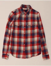 LEVI'S Mens Classic Fit Flannel Shirt XS Red Check Cotton AI14