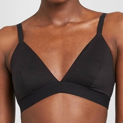 Auden Women s Unlined Triangle Bralette Black Medium - Fits 34C, 34D, 36B, 36C